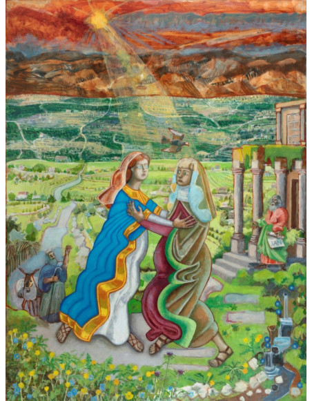 „Nawiedzenie św. Elżbiety” - Jacek Dłużewski | Reprodukcja obrazu religijnego